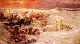 Pharaoh's Army Engulfed By The Red Sea by Frederick Arthur Bridgman